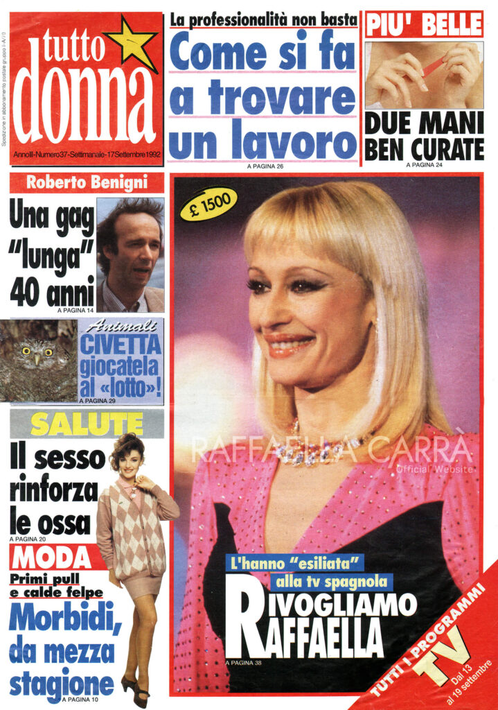 Tutto Donna  – Settembre 1992 Italia