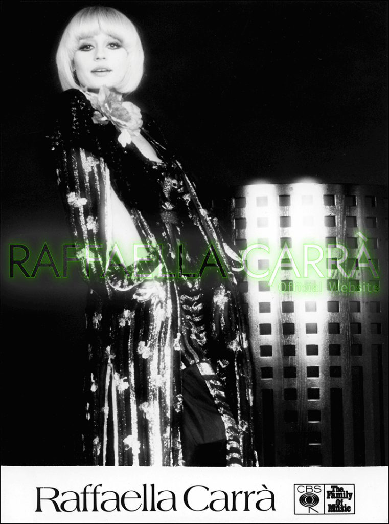 Fotografia  per la stampa della CBS  promozionale dell’album “Raffaella” • 1978, Italia,Germania, Grecia, Olanda, Spagna