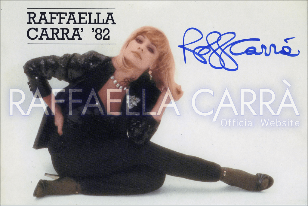 Cartolina promozionale Hispavox per il 33 giri “Raffaella Carrà ’82” • Italia e Spagna