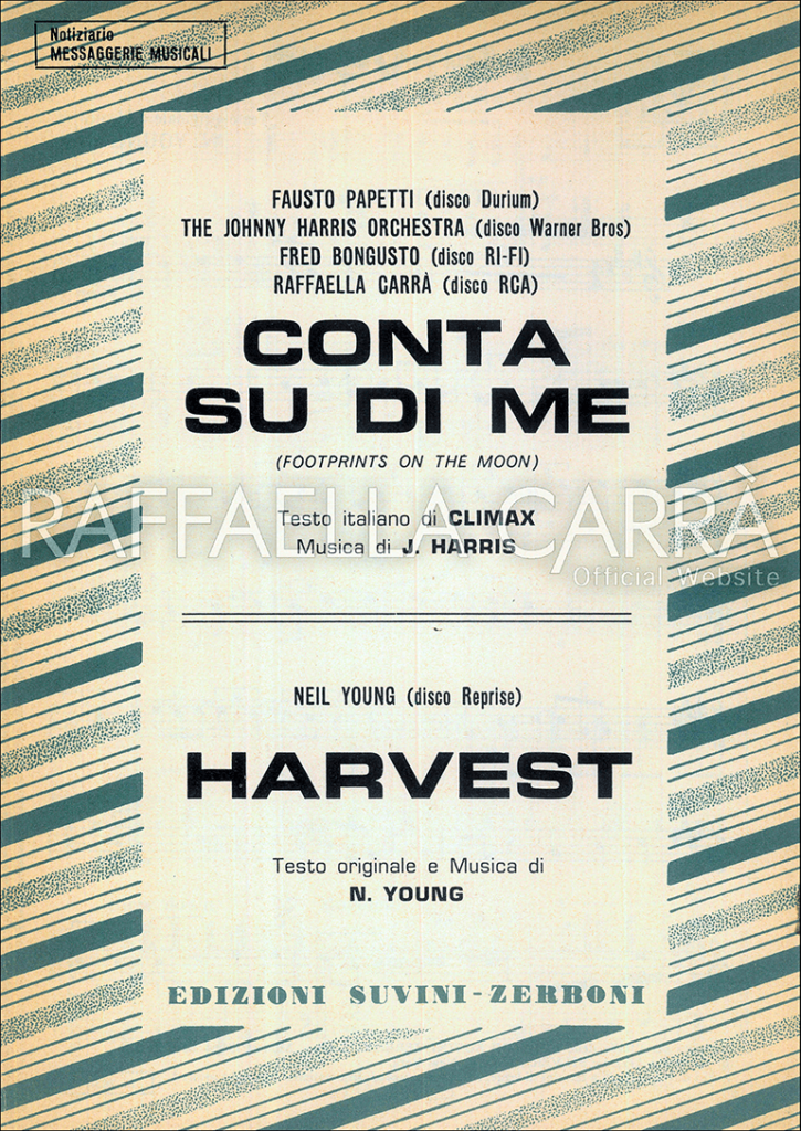 Conta su di me • Spartito musicale Italia, 1971