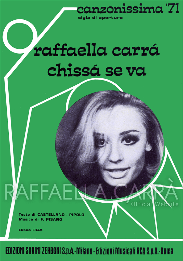 Chissá se va • Spartito musicale, terza edizione, Italia 1971