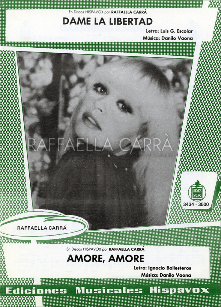 Dame la libertad – Amore amore • Spartito musicale Spagna, 1980