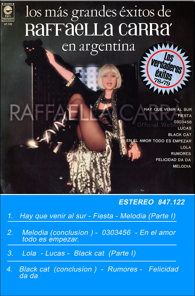 Los más grandes éxitos de Raffaella Carrá en Argentina