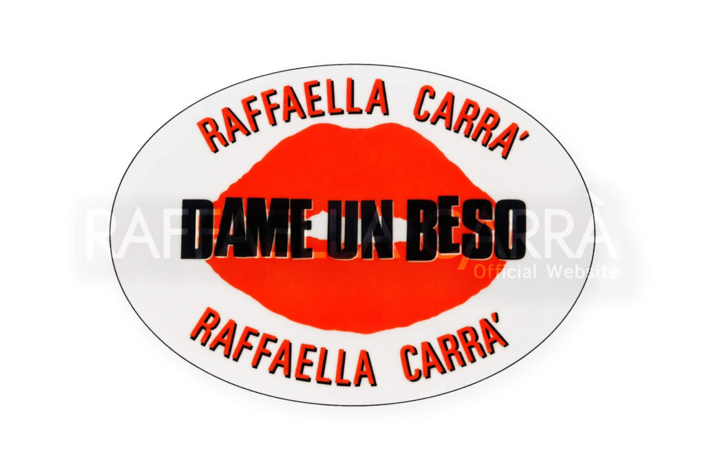 Piccolo adesivo promozionale Hispavox del 45 giri “Dame un beso”• Spagna 1982